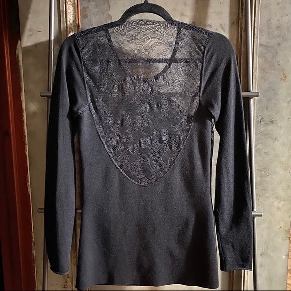 Emilio Pucci Black Wool Lace Open Back Sweater - Picture 3 of 16